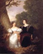 Asher Brown Durand Portrait of the Artist-s Wife and her sister oil